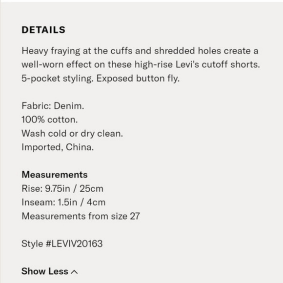 Levi's 501 Denim Jean Shorts Shredded Onyx Black - Picture 2 of 5